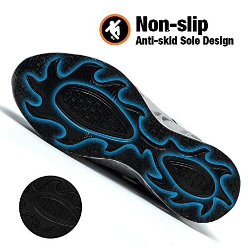 Shoe with non-slip, anti-skid sole design