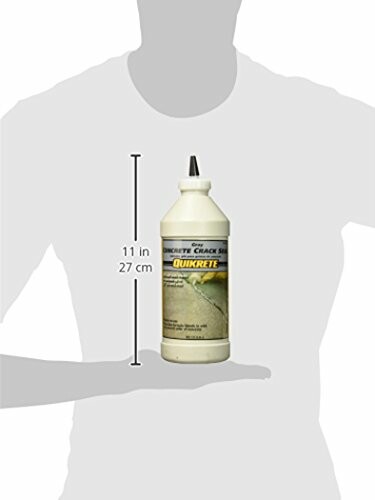 Quikrete concrete crack sealant bottle with size guide